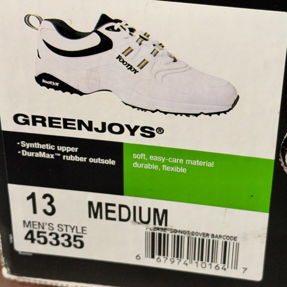 Footjoy Greenjoys 45335 Men's White Synthetic Leather Lace Up Golf Shoes Size 13 - Picture 10 of 10